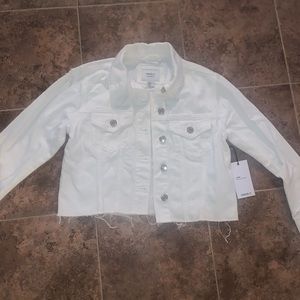 Cropped Distressed Denim Jacket